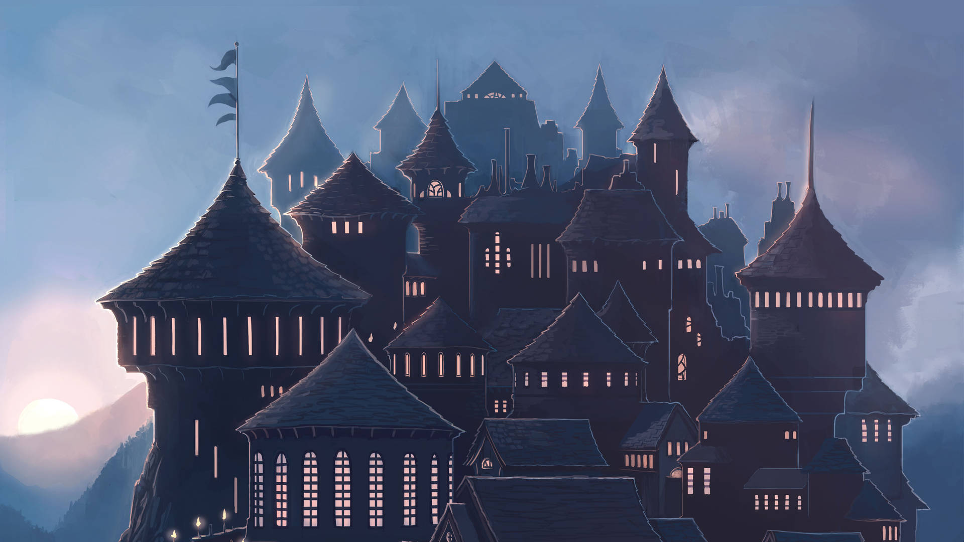Harry Potter Animated Hogwarts School Background