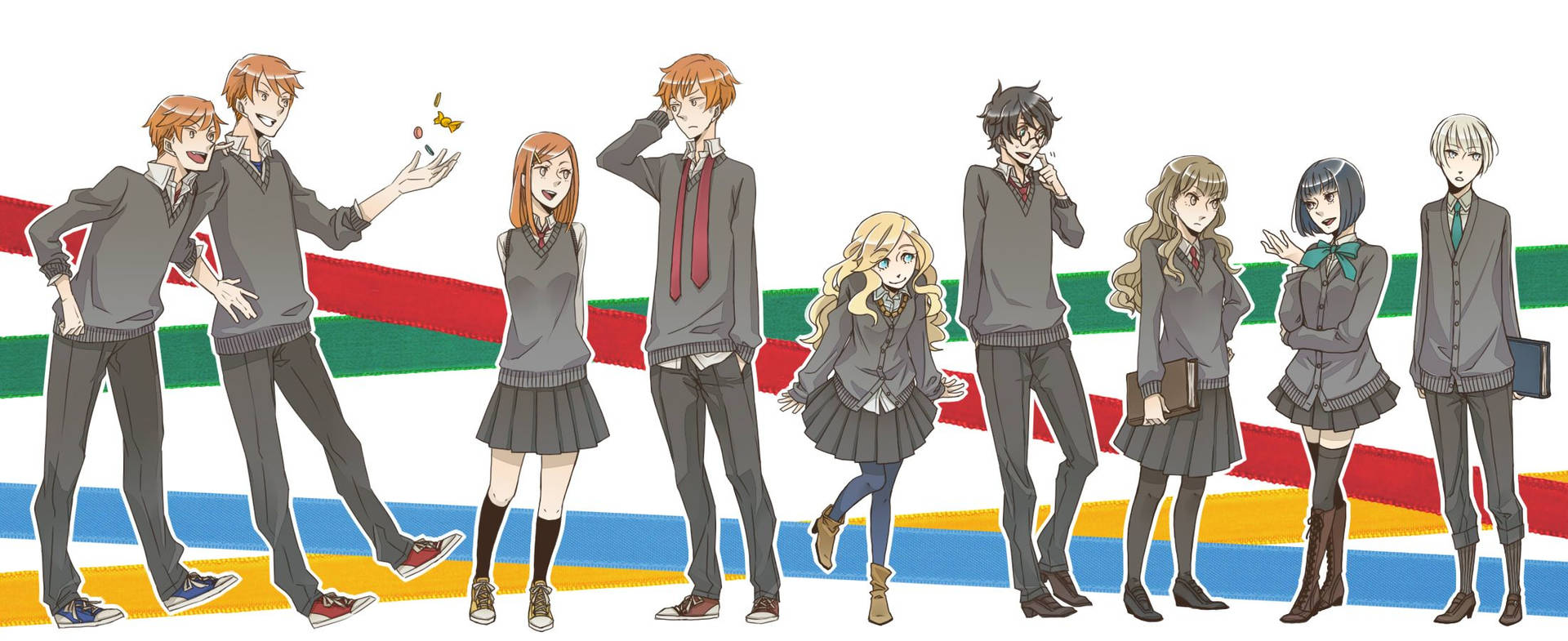 Harry Potter Anime House Colors