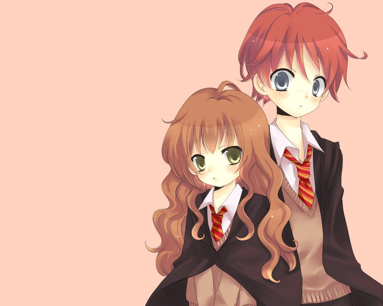 Harry Potter Anime Ron And Hermione