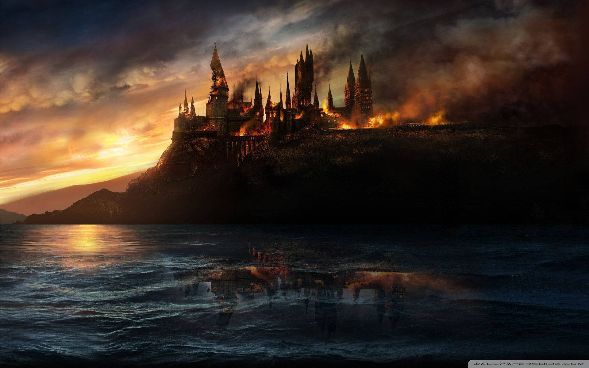 Harry Potter Burning Hogwarts