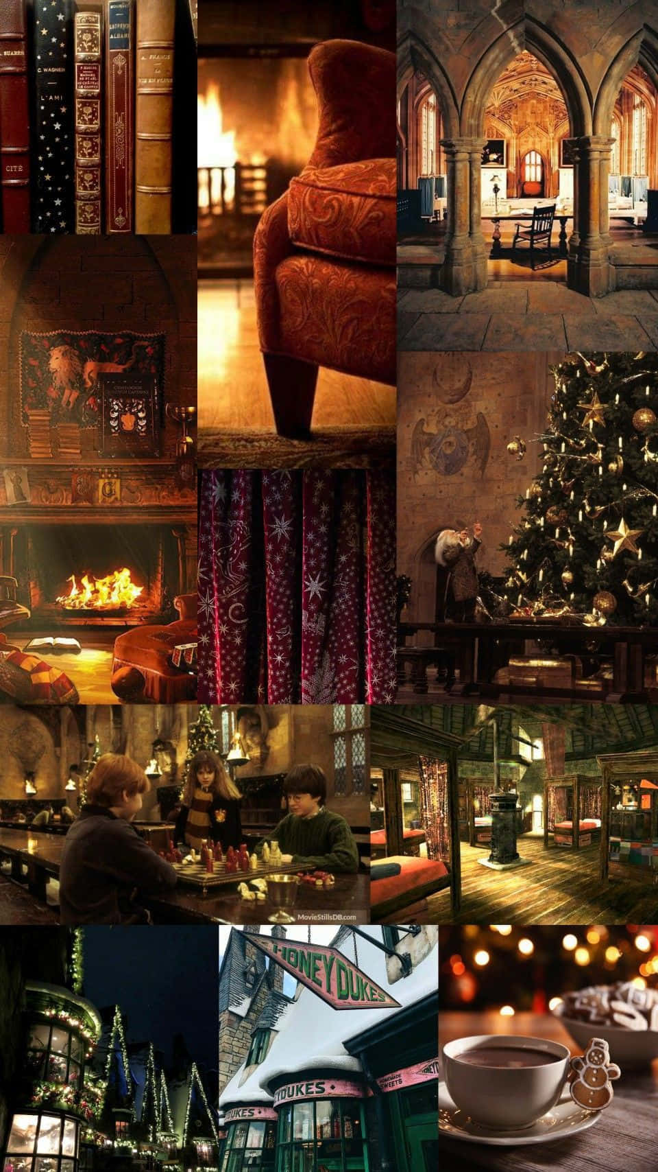 Harry Potter Christmas Scene Collage Background