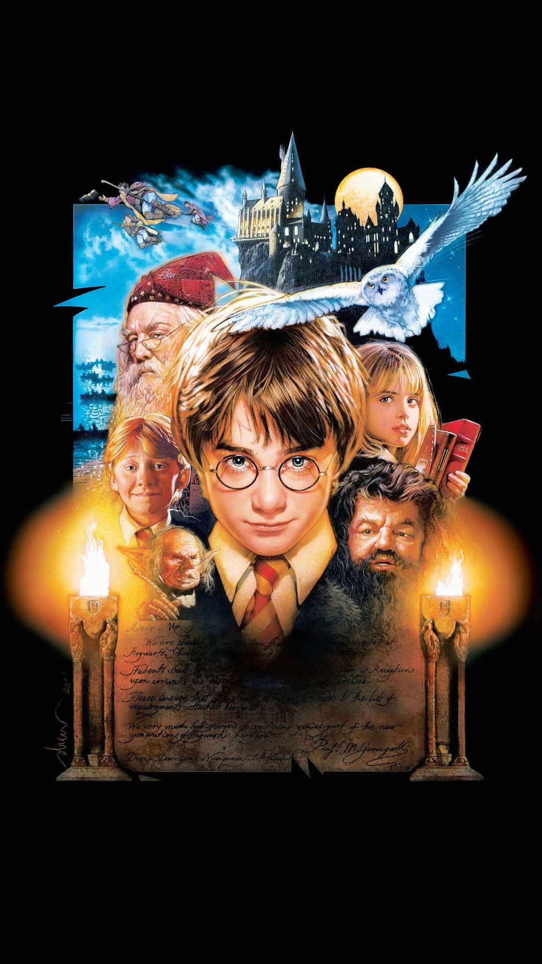 Harry Potter Halloween Poster Candles Background