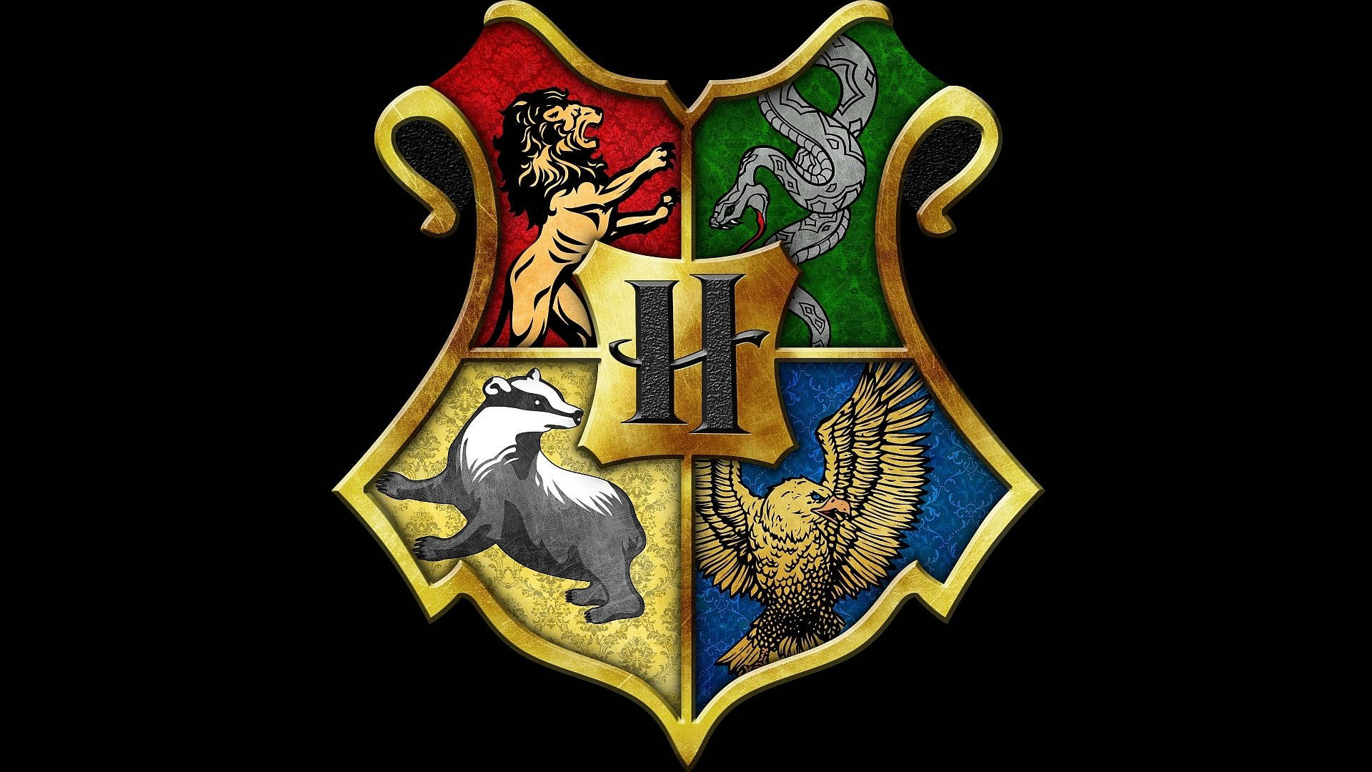 Harry Potter Houses Black Background Background