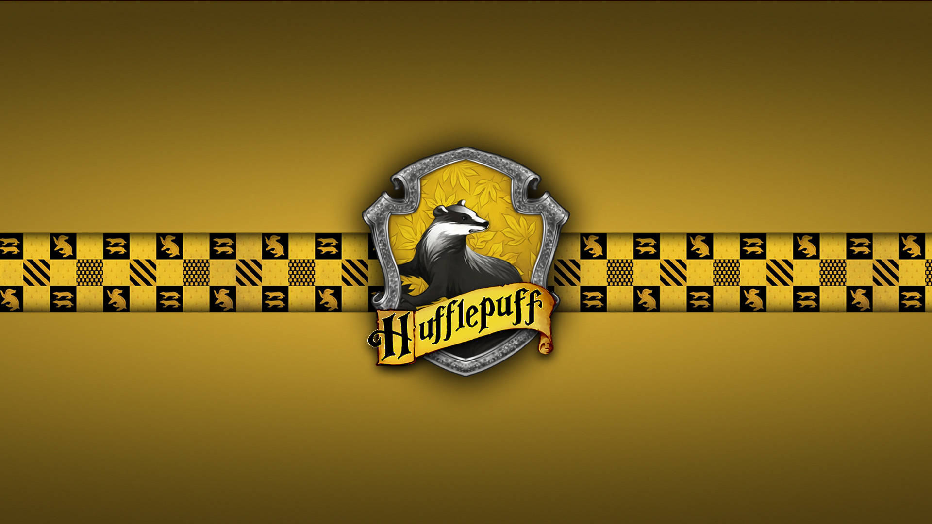 Harry Potter Houses Hufflepuff Yellow Background