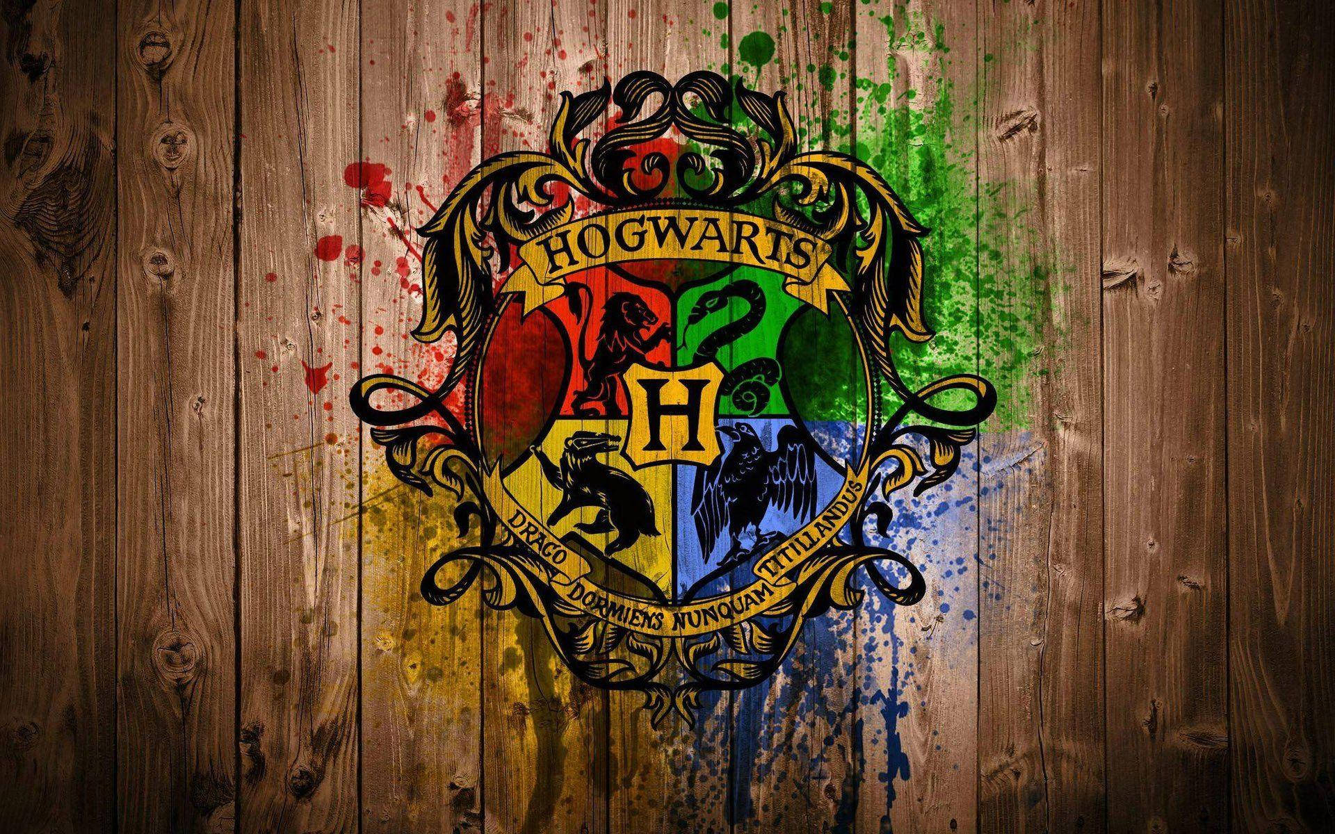 Harry Potter Houses Paint Splatter Background