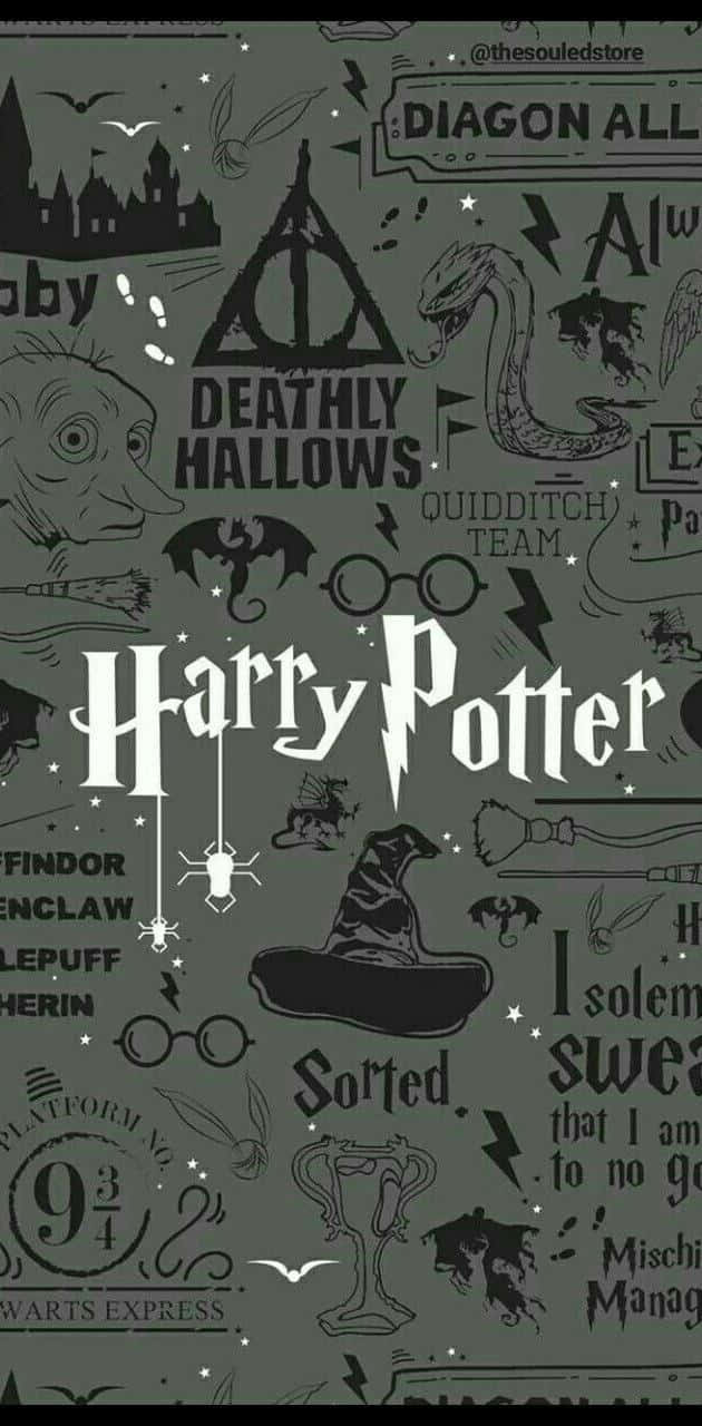 Harry Potter Standing In Front Of Hogwarts School Of Witchcraft & Wizardry Background