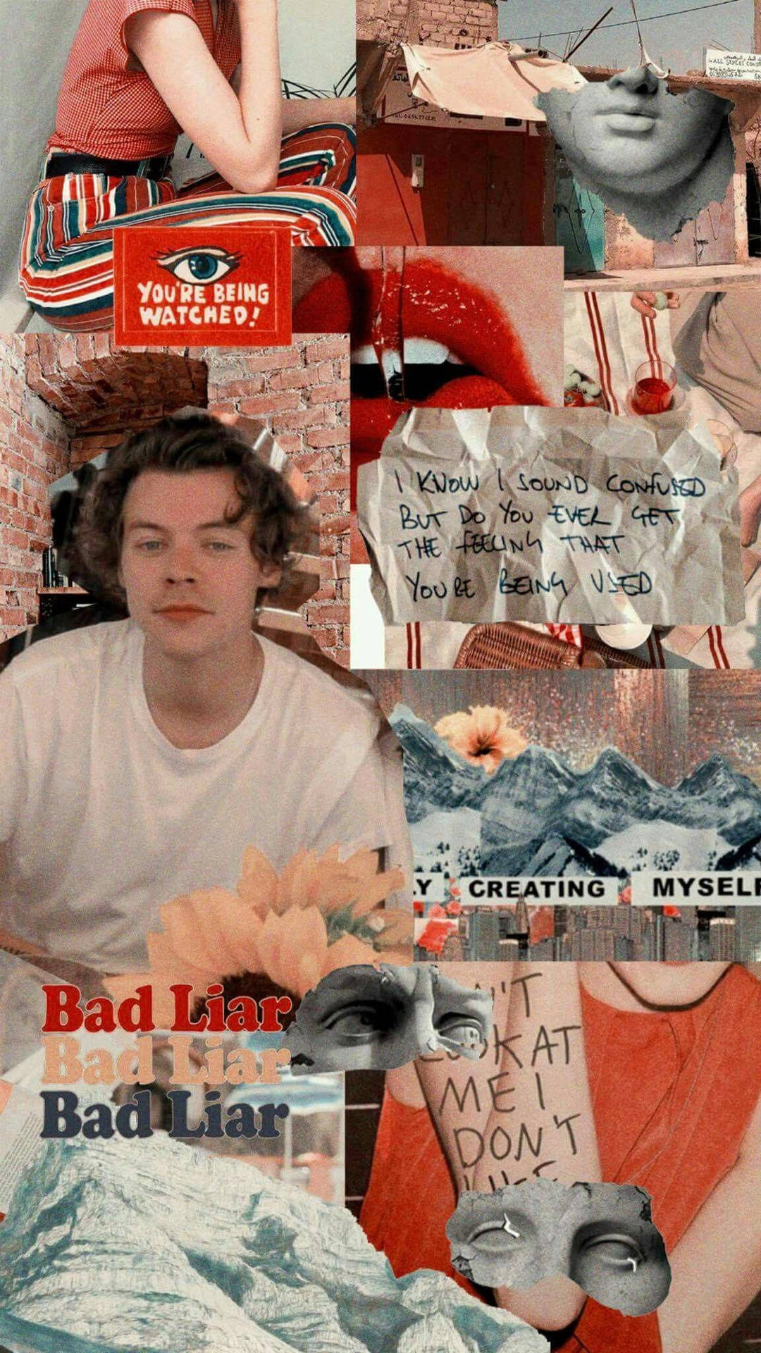 Harry Styles Aesthetic Orange Tones Background