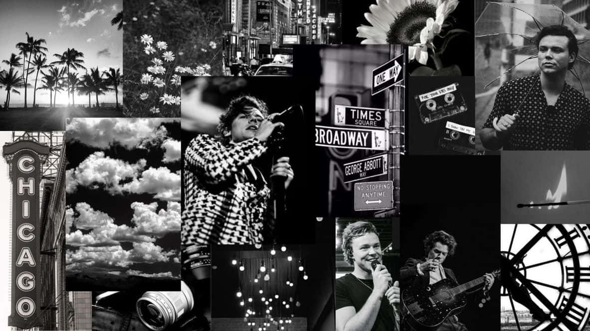 Harry Styles Black And White Collage