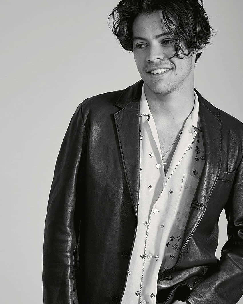 Harry Styles Black And White Photoshoot Background