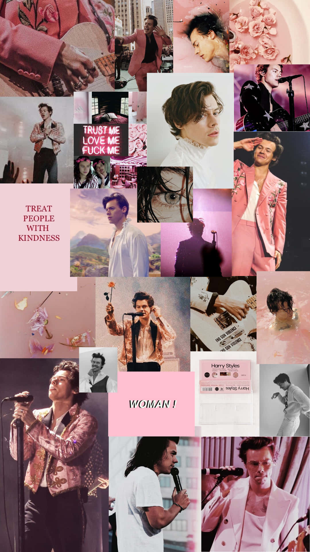 Harry Styles Collage Featuring His Success And Career Highlights Background