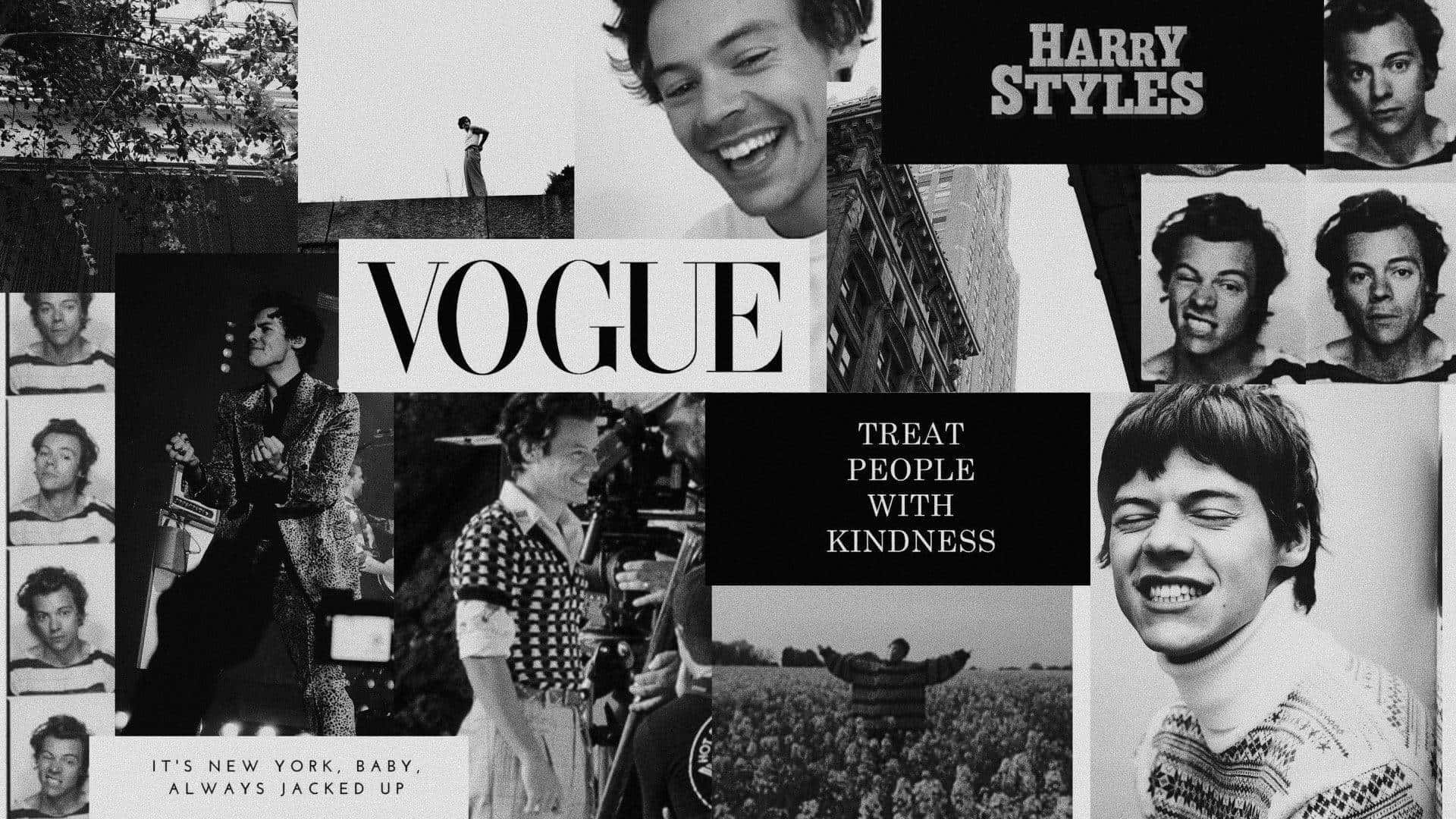 Harry Styles Poses In Black And White Background