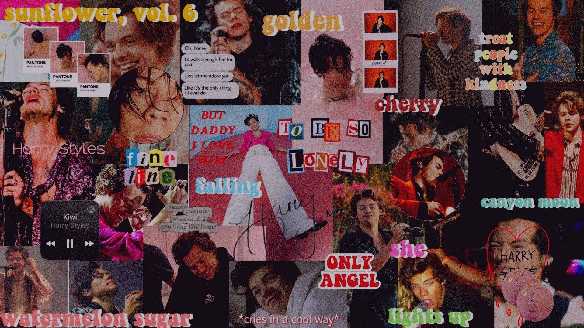 Harry Styles Songs Collage Background