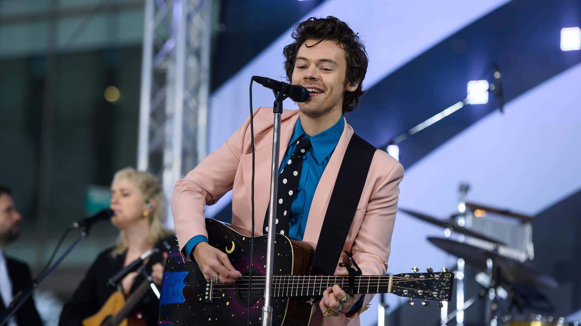 Harry Styles Using His Laptop