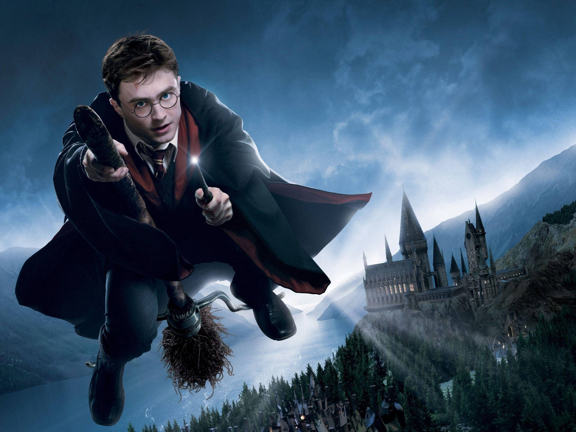 Harry With Wand Harry Potter Laptop Background
