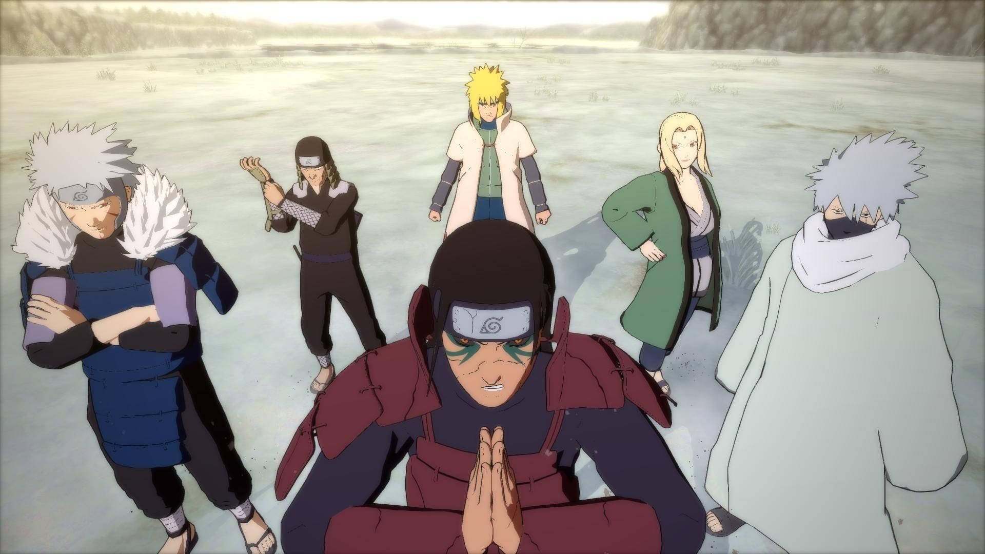 Hashirama Senju And Fellow Naruto Characters In Action Background