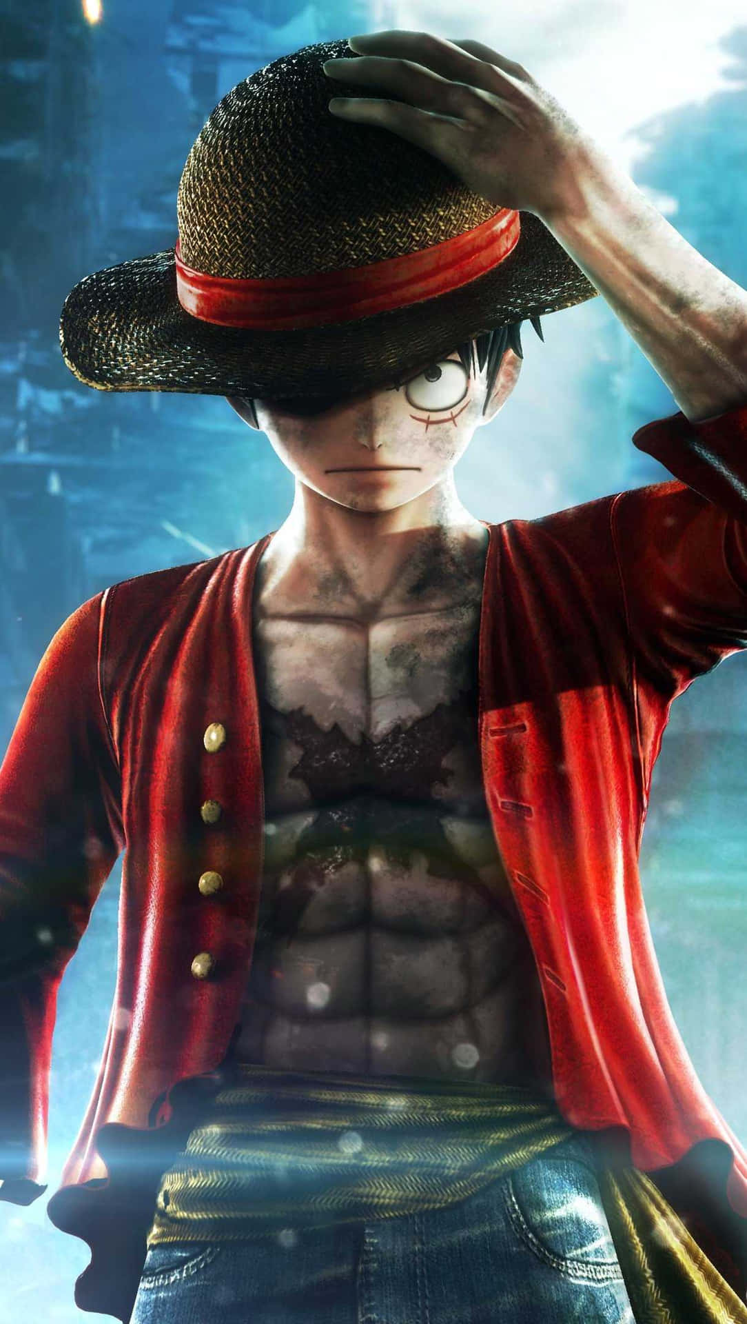 Hat Of One Piece Luffy Phone Background