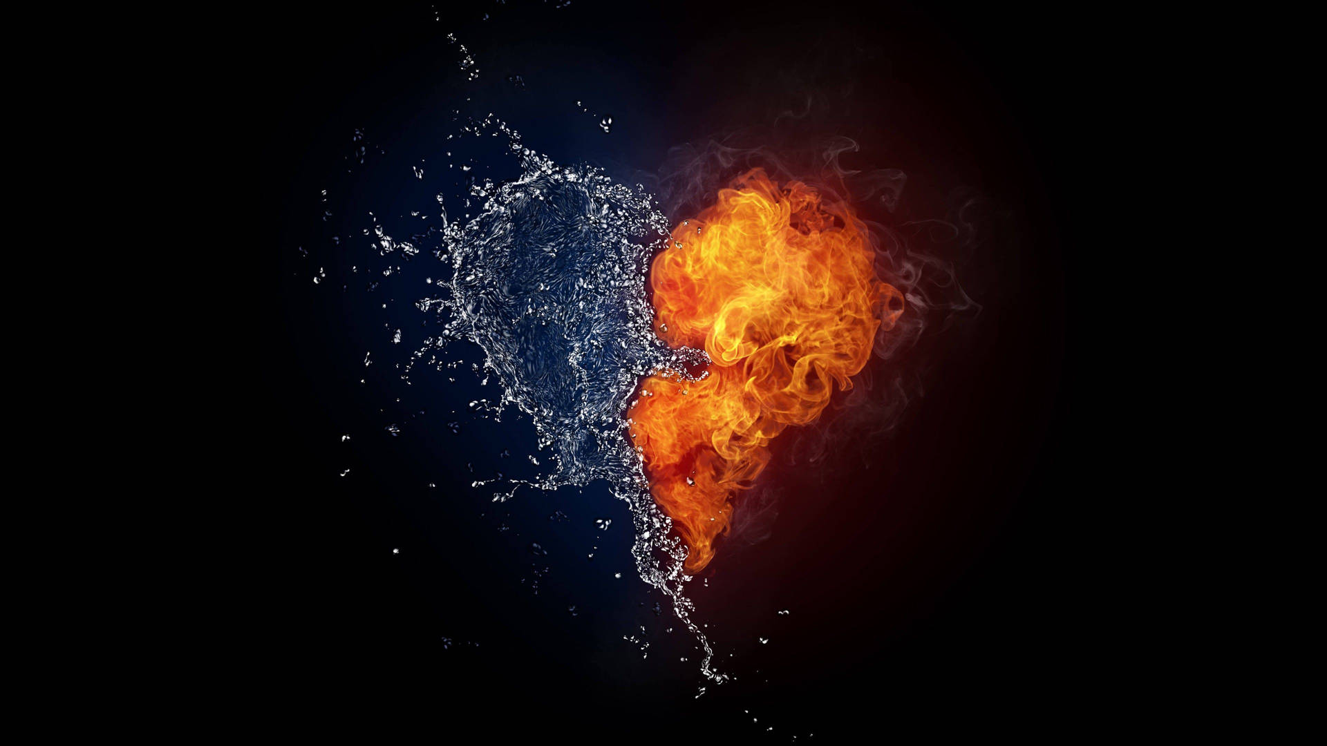 Hate Love Black Flaming Red Heart Background