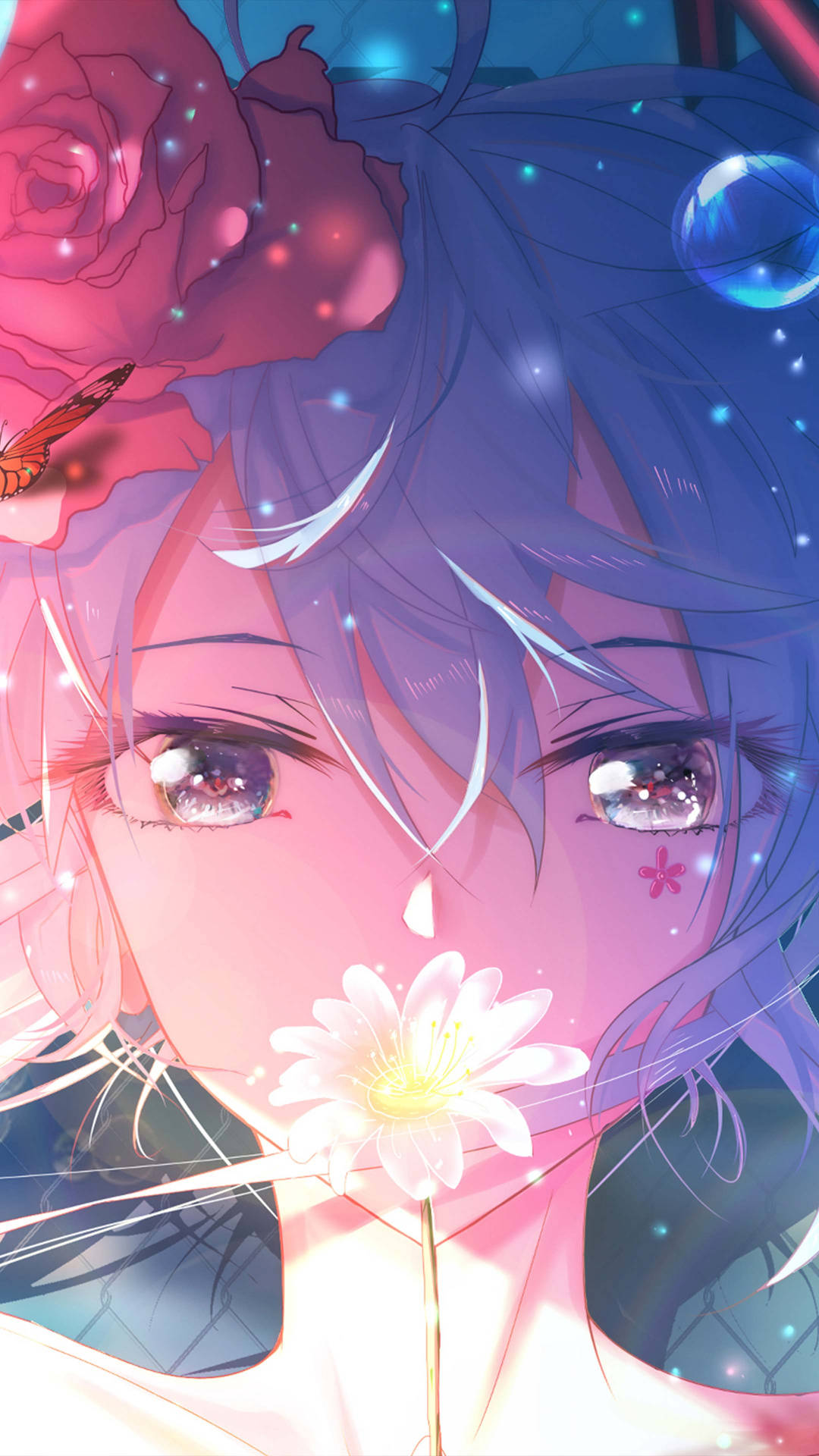 Hatsune Miku Flower 4k Anime Phone Background