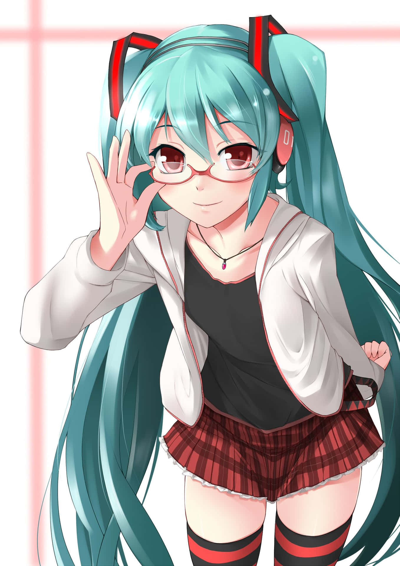 Hatsune Miku With Spectacles Phone Background