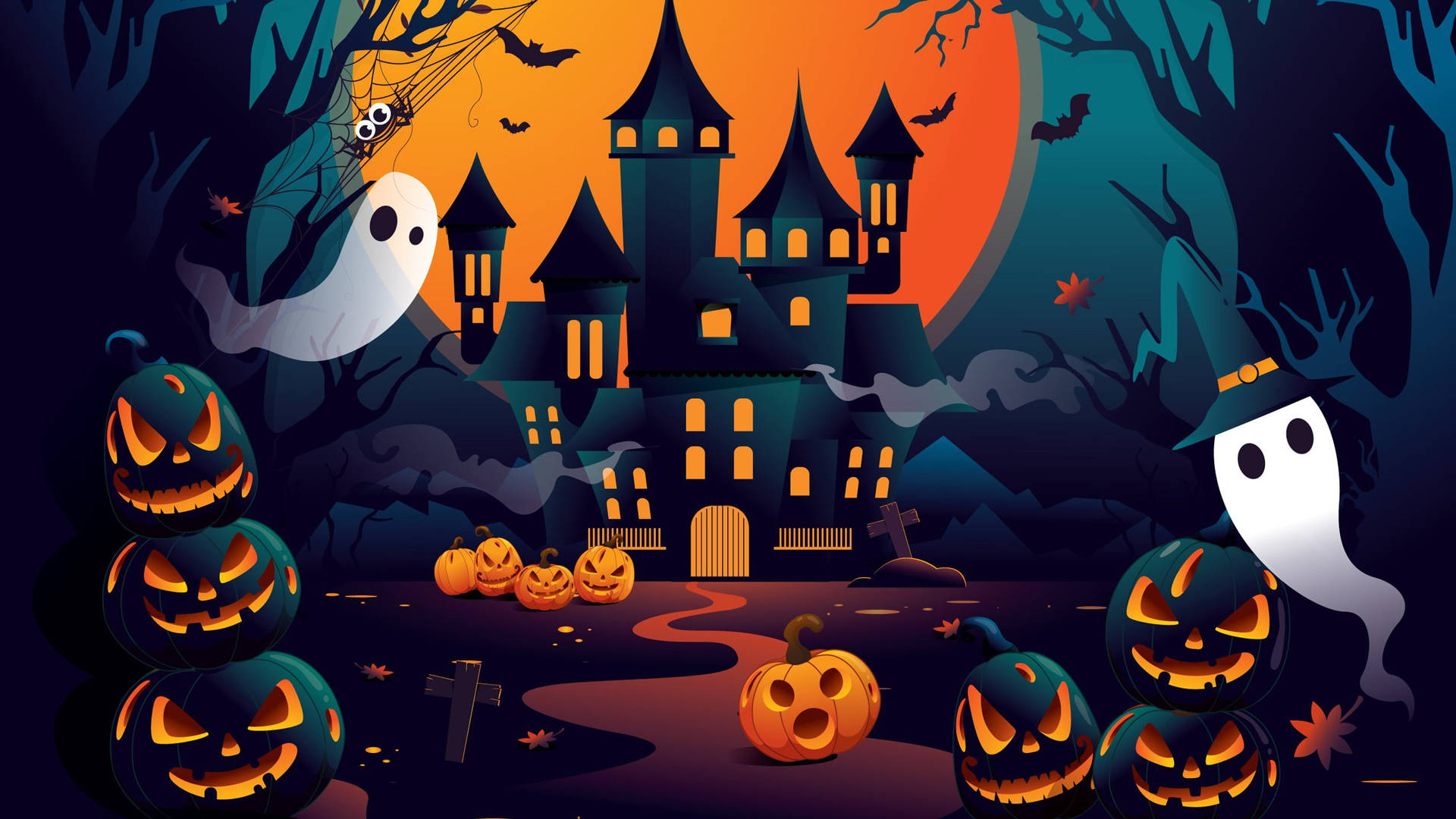 Haunted House Cute Halloween Desktop