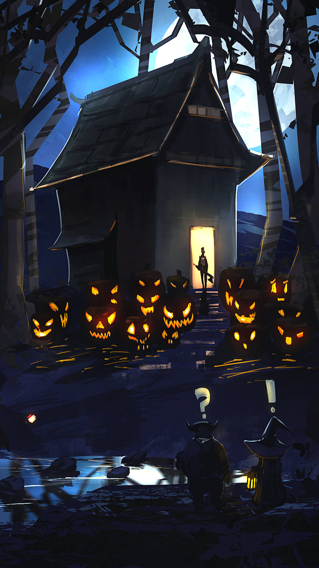 Haunted House Forest Halloween Iphone Background