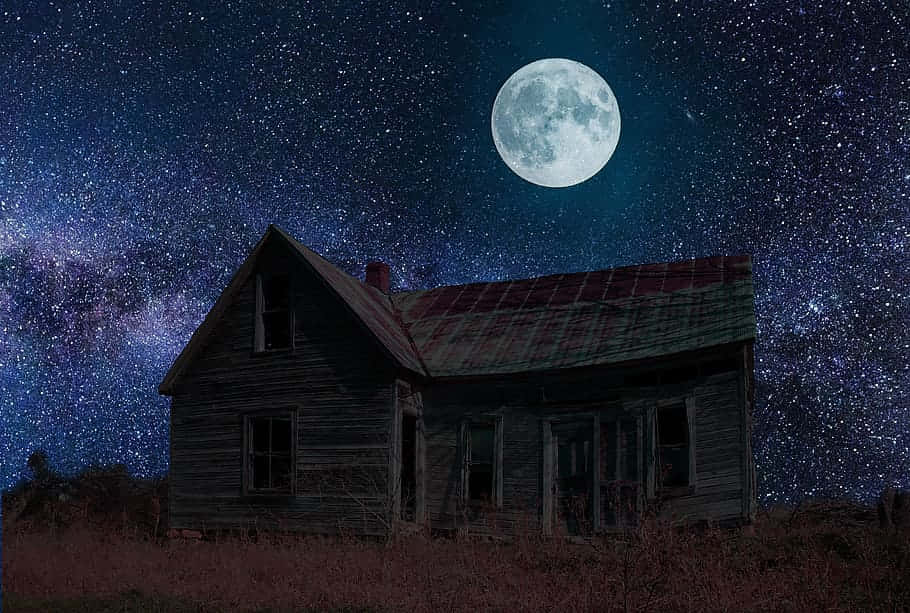 Haunted_ House_ Under_ Full_ Moon Background