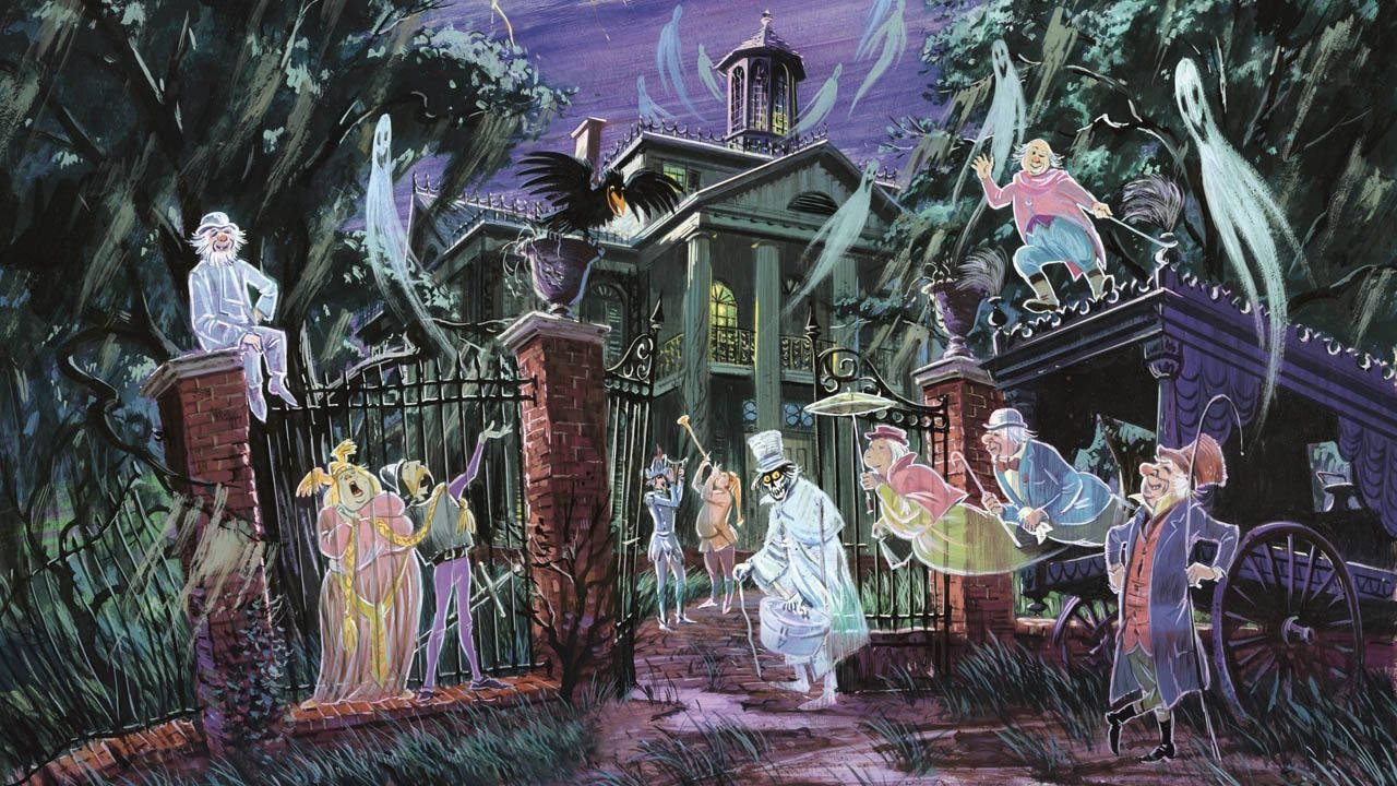 Haunted Mansion Full Of Ghosts Background
