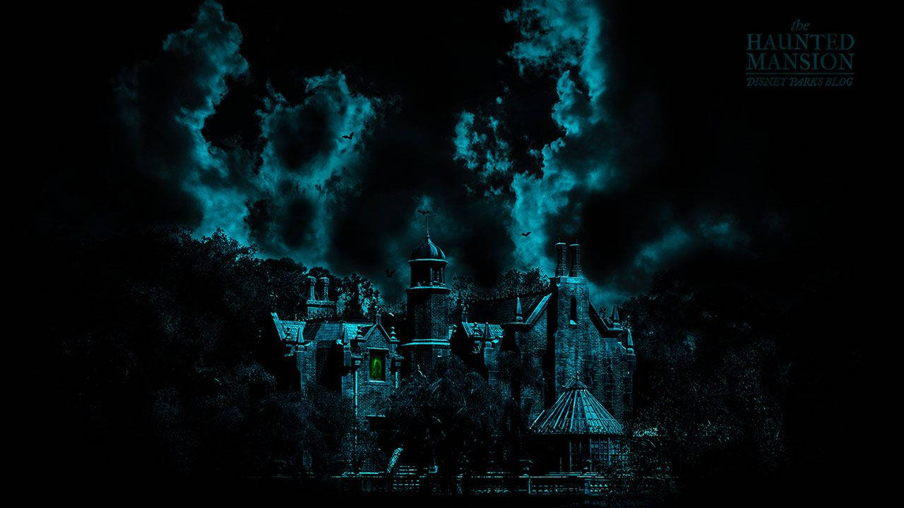 Haunted Mansion Under Black Sky