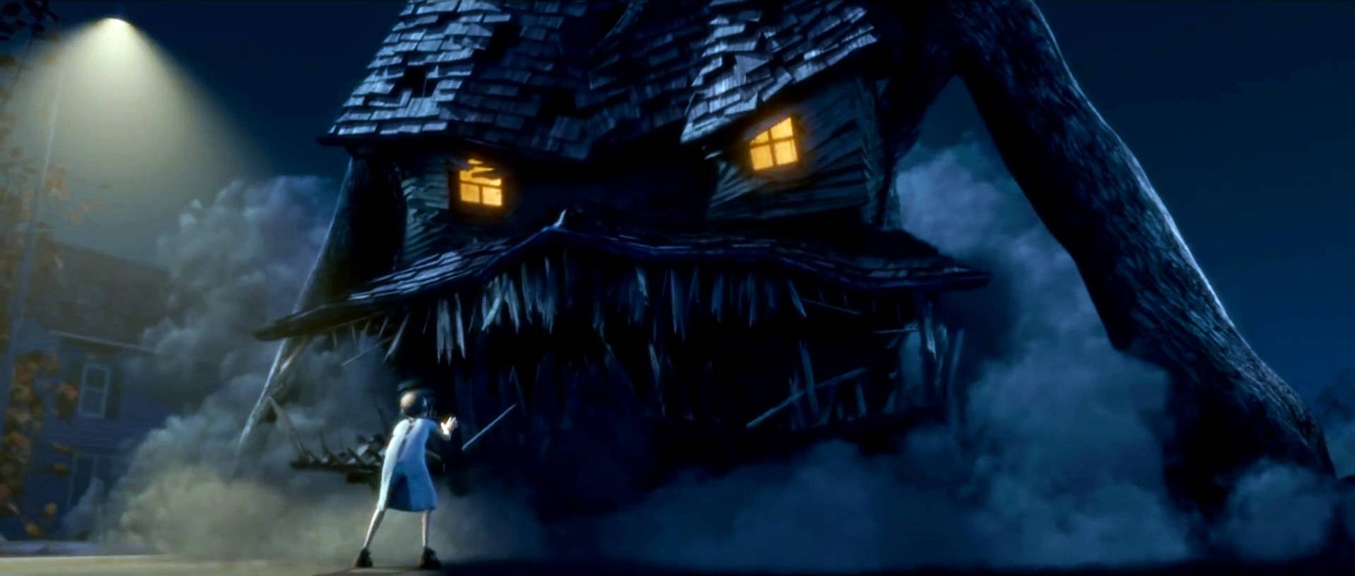 Haunted Monster House Dark Smoke Background