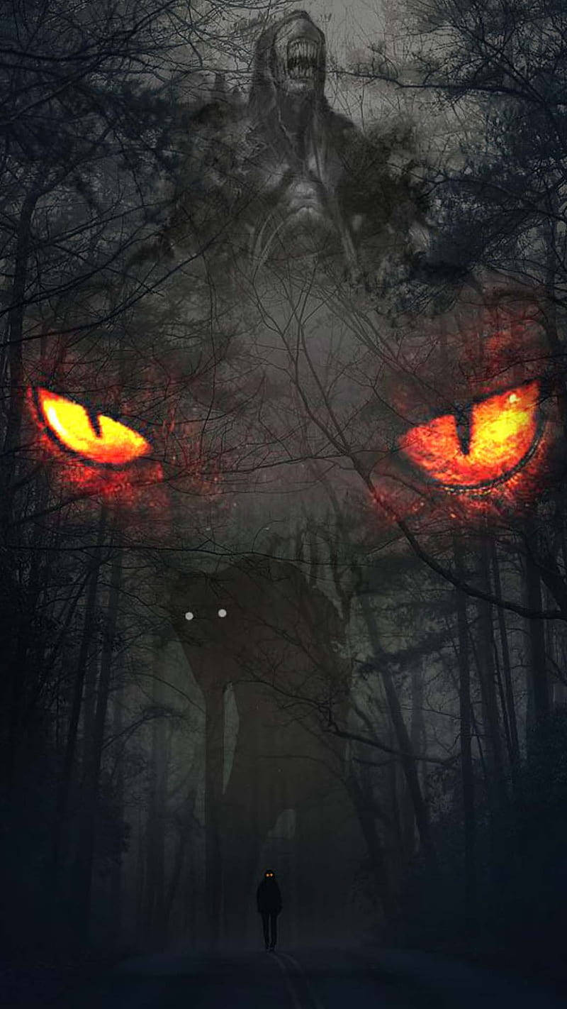 Haunted Woods Dark Devil Background