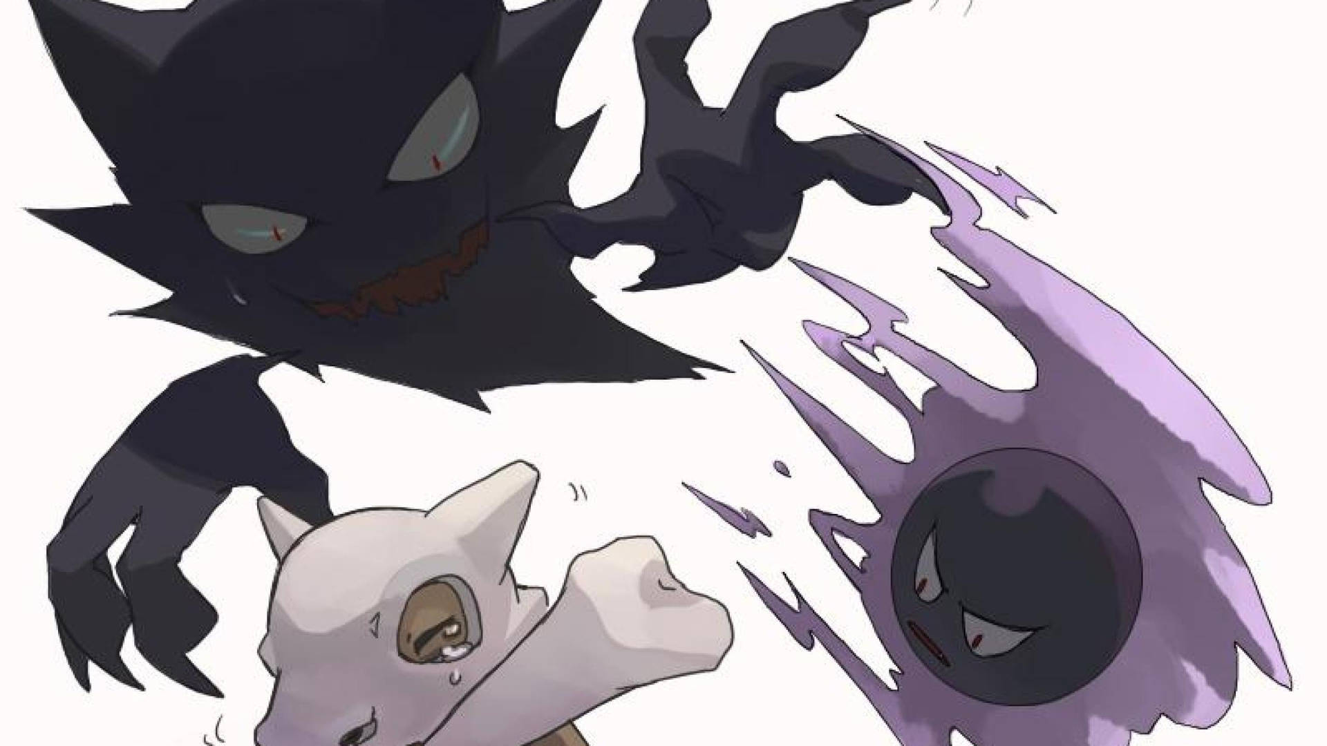 Haunter And Gastly Scaring Cubone Background