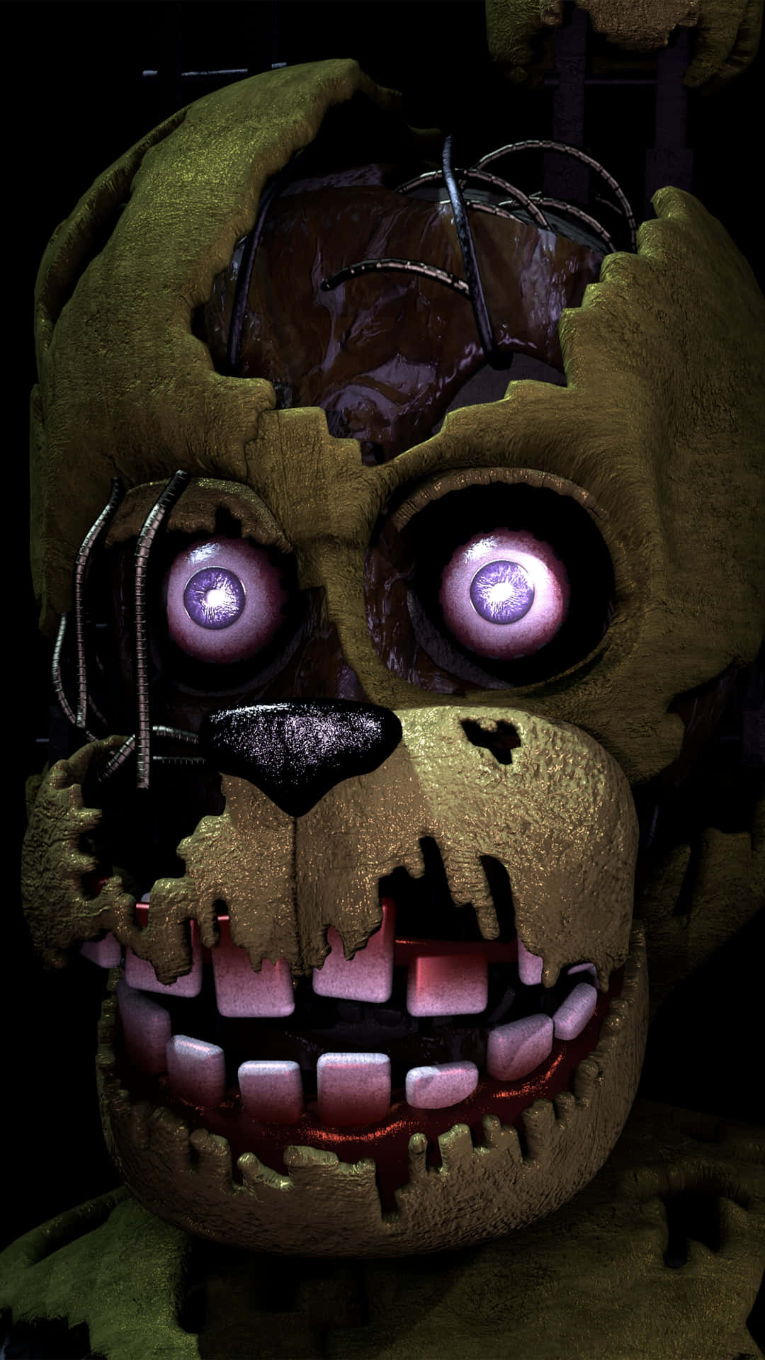 Haunting Springtrap Emerges From The Shadows Background