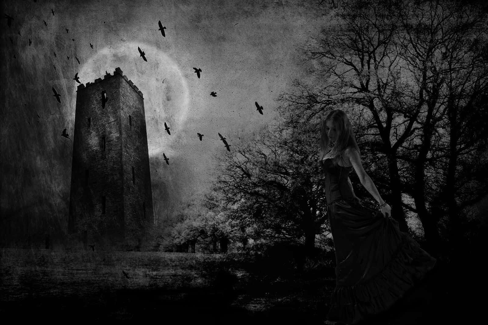 Hauntingly Beautiful Dark Gothic Castle Background