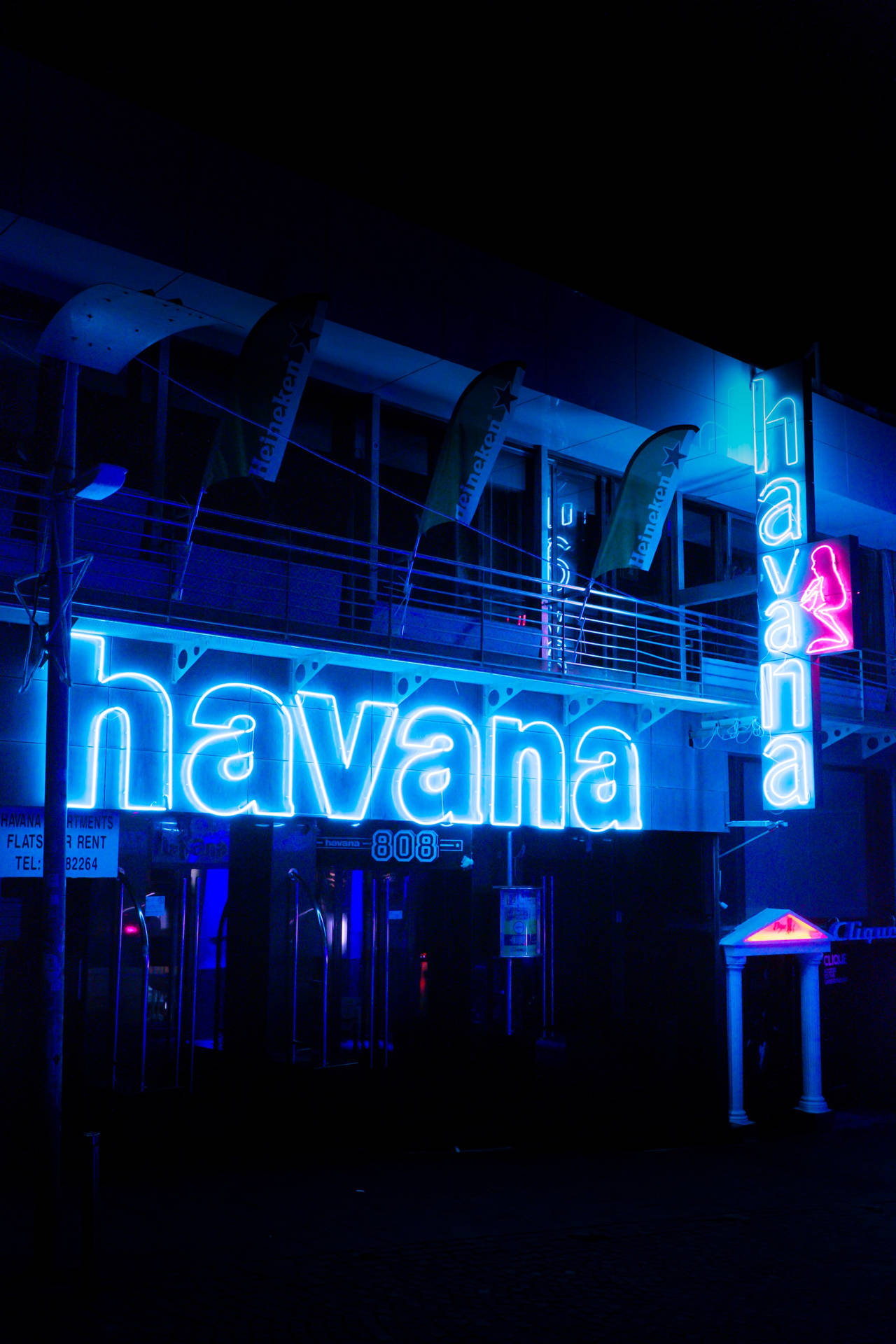 Havana In Neon Blue Iphone Background