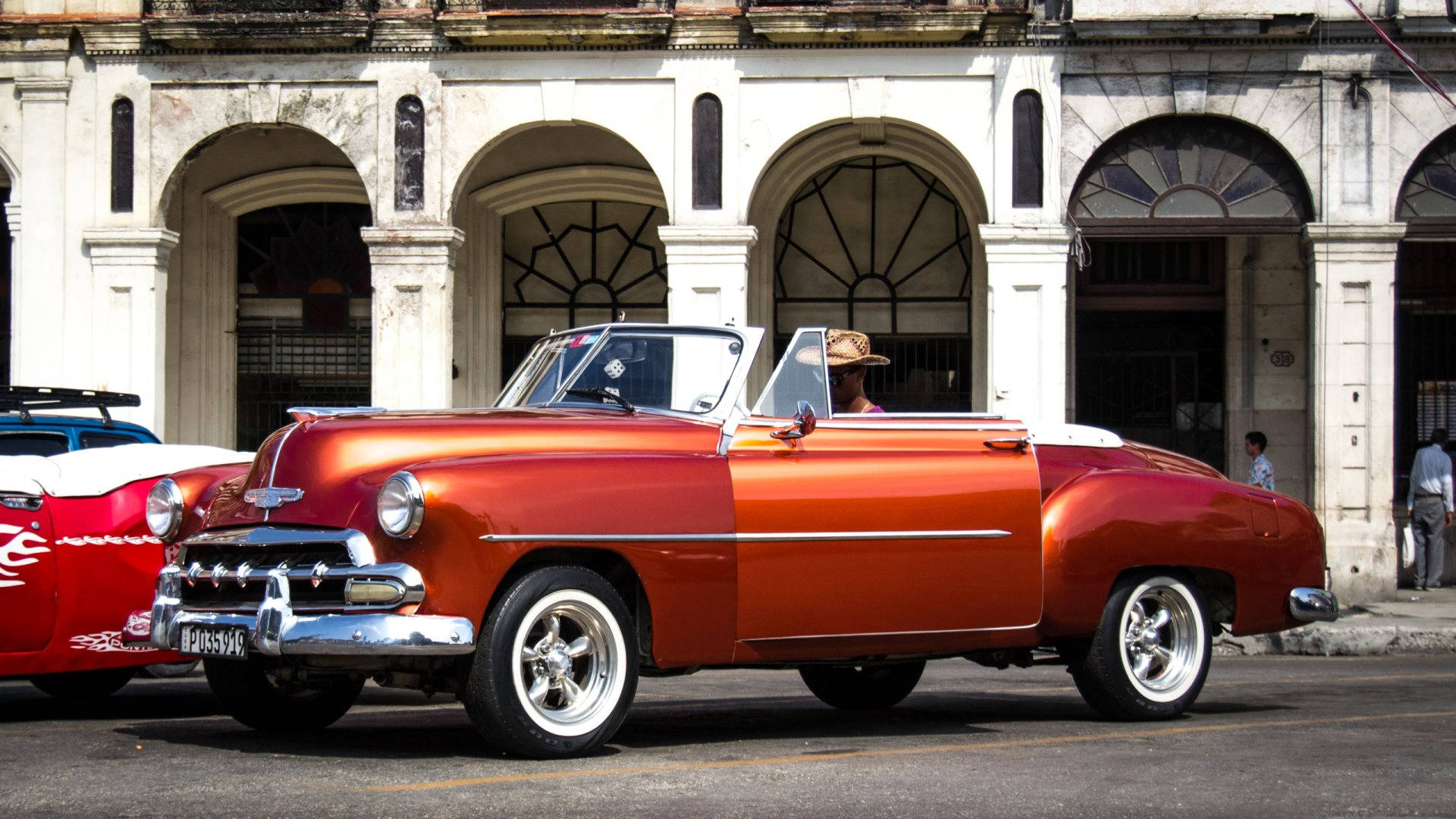 Havana Orange Classic Car Background