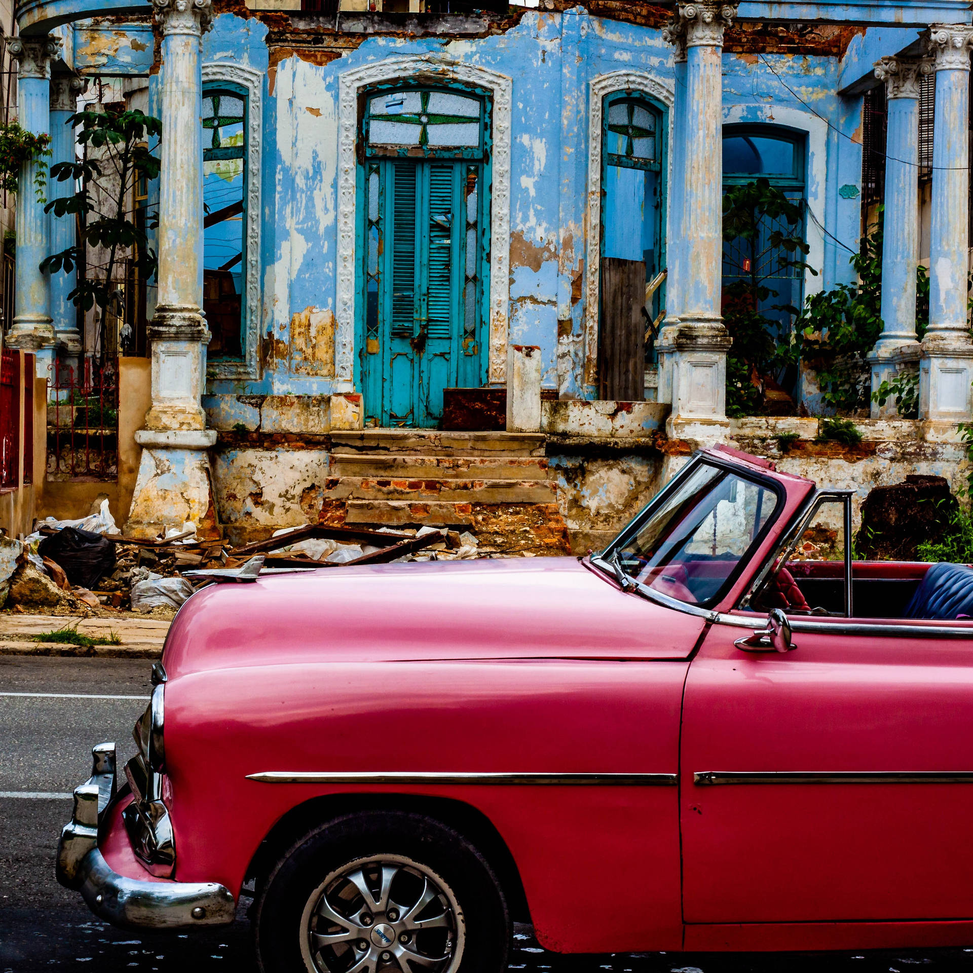 Havana Pink Car Open Top Background