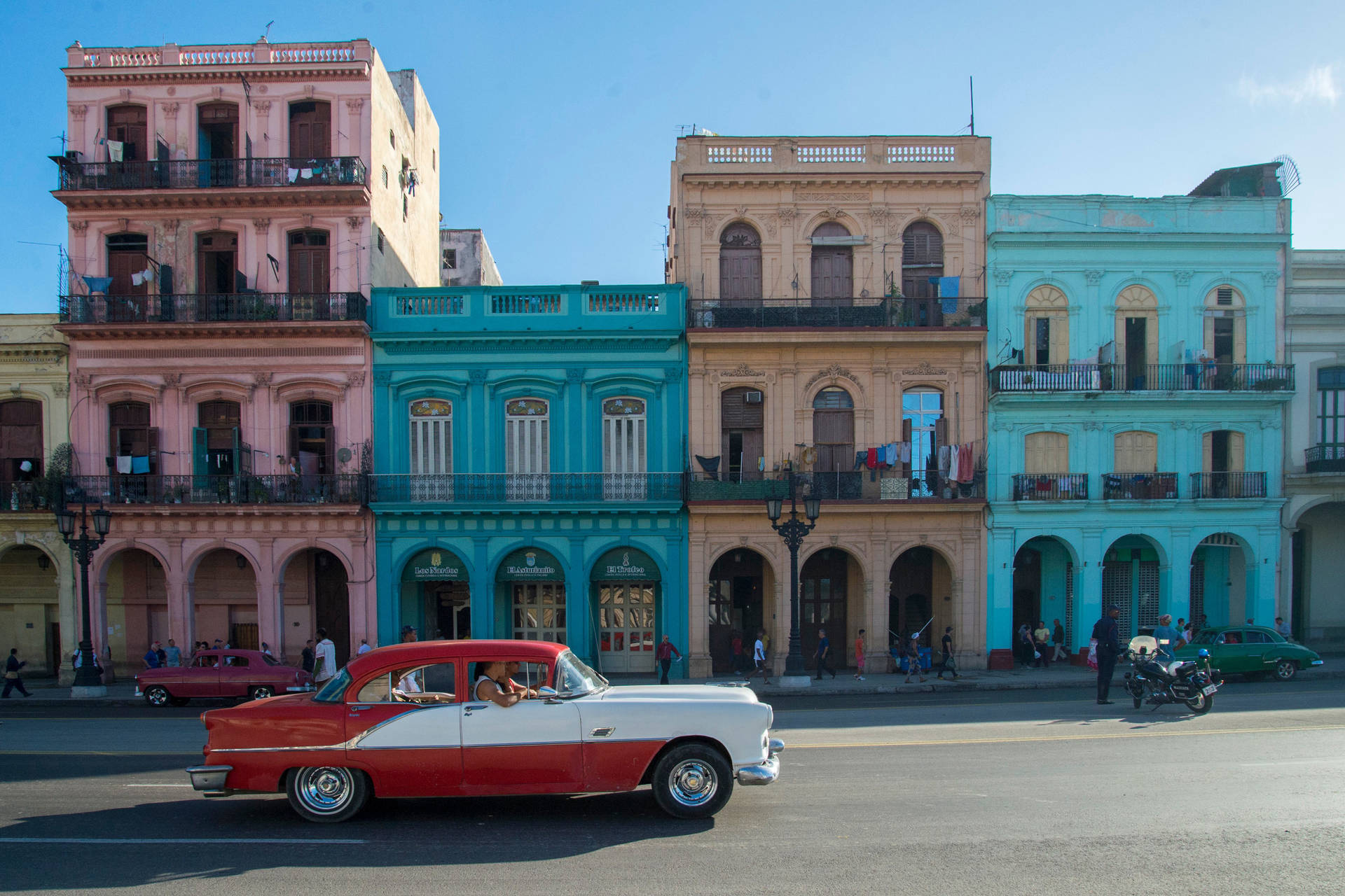 Havana Red White Car Background