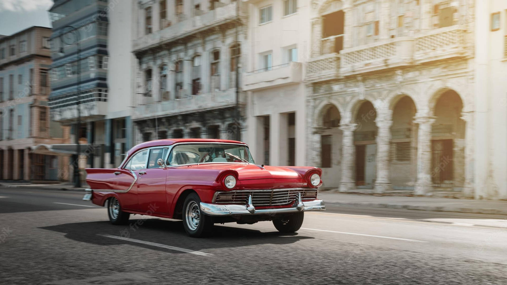 Havana Vintage Car 3d Render Background