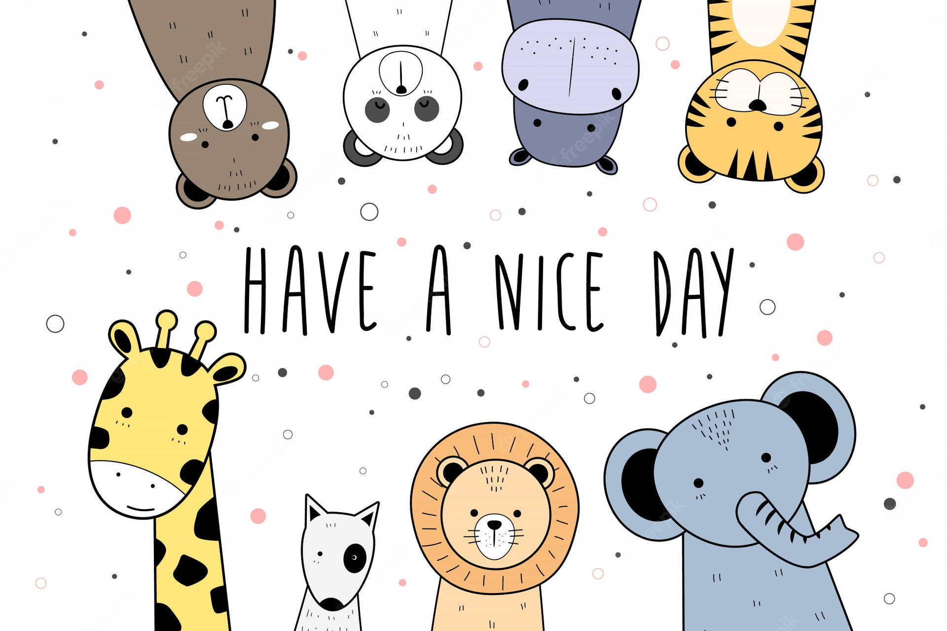 Have A Nice Day Animals Cartoon Art Background