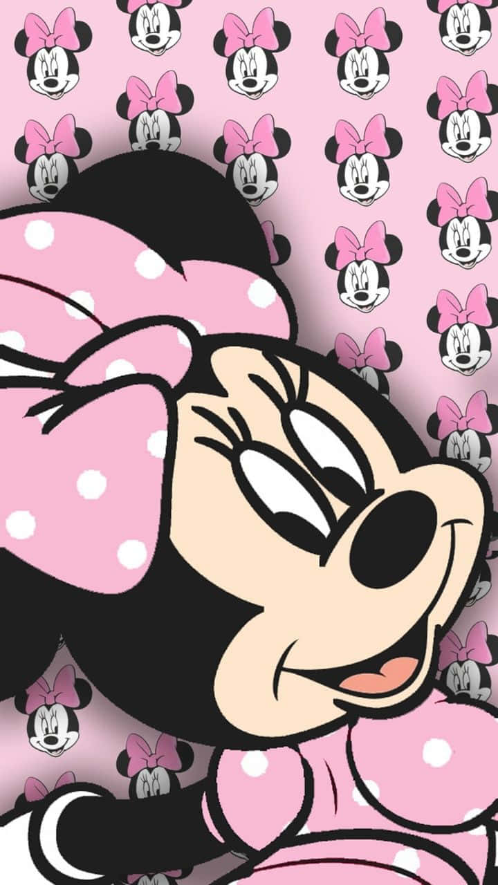 Have Fun With Minnie Mouse, Dressed Up In Her Signature Colors. Background