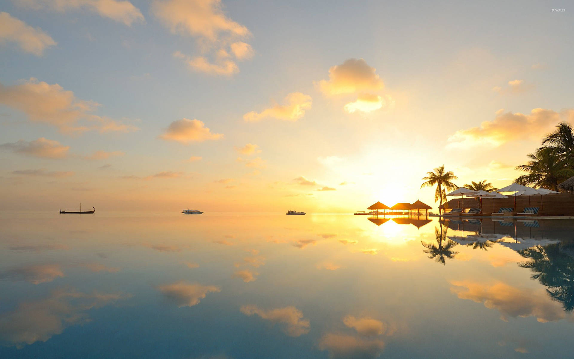 Hawaii Beach Sunrise Background