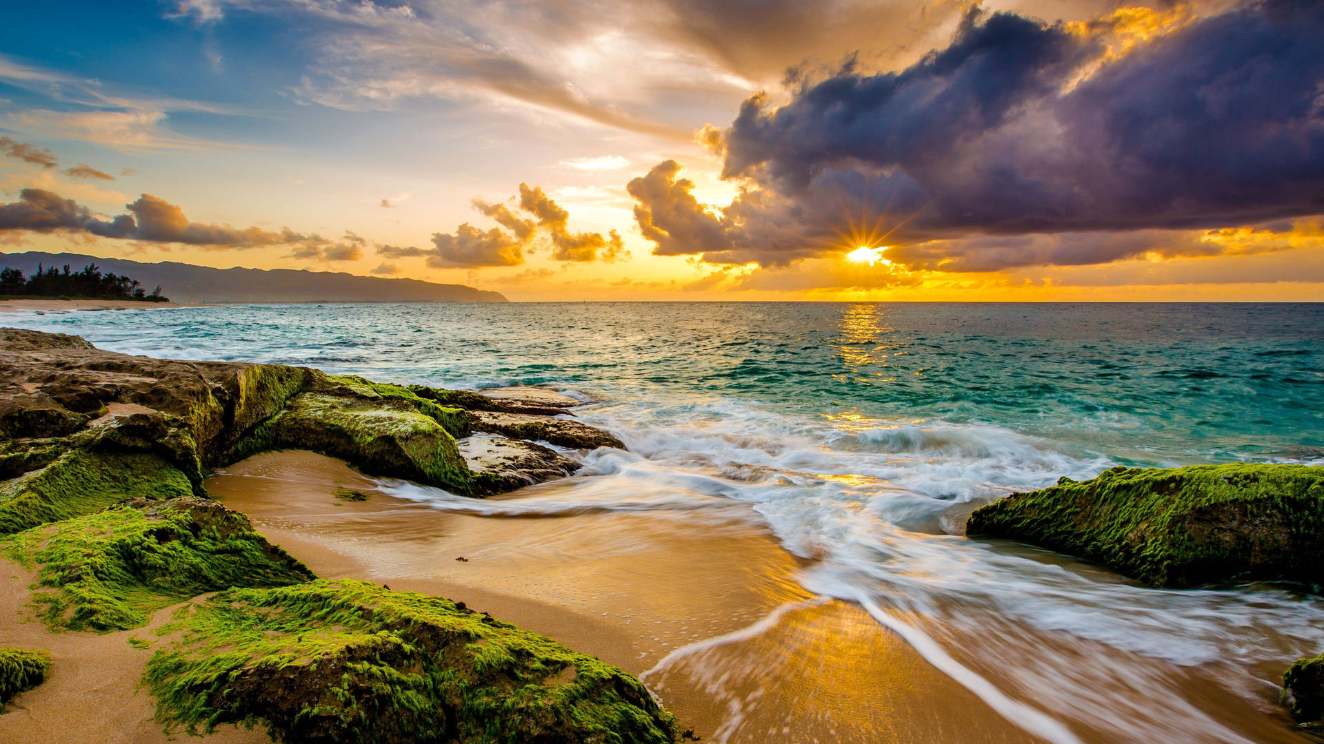 Hawaii Beach Sunset 4k Hd Background