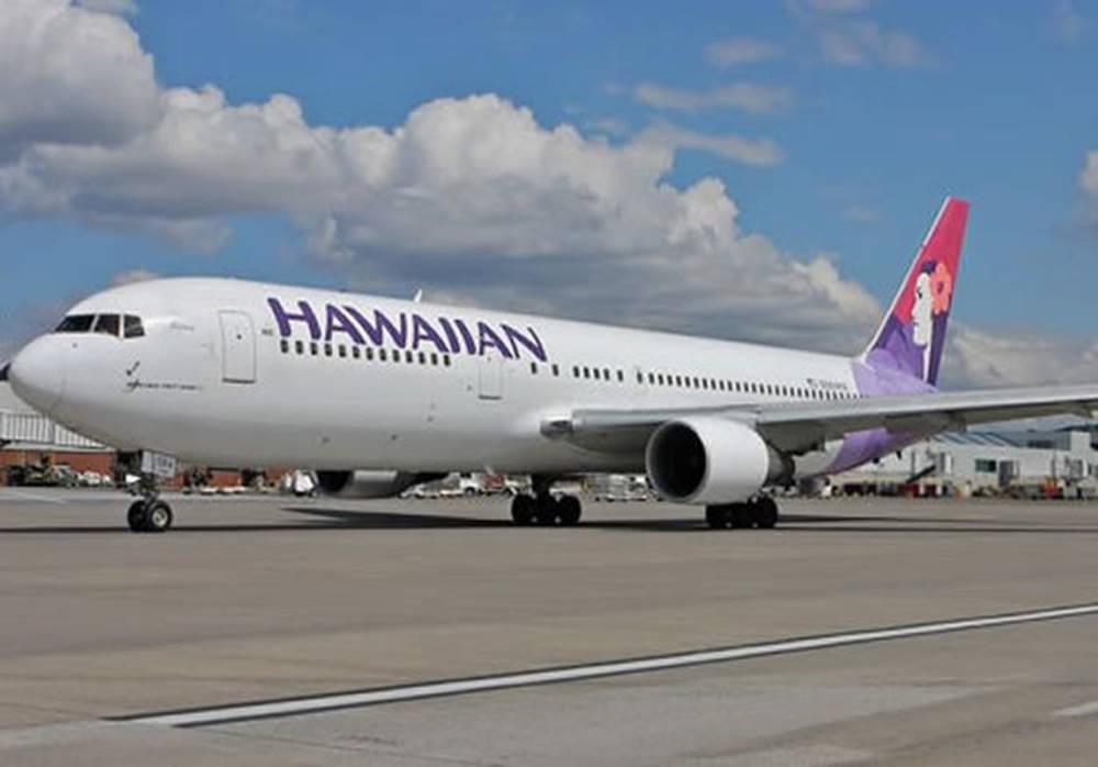 Hawaiian Airlines Plane Ready To Fly Background