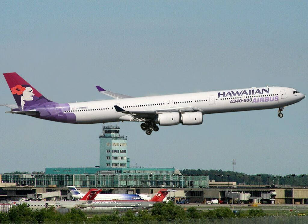 Hawaiian Airlines Plane Taking Off Background