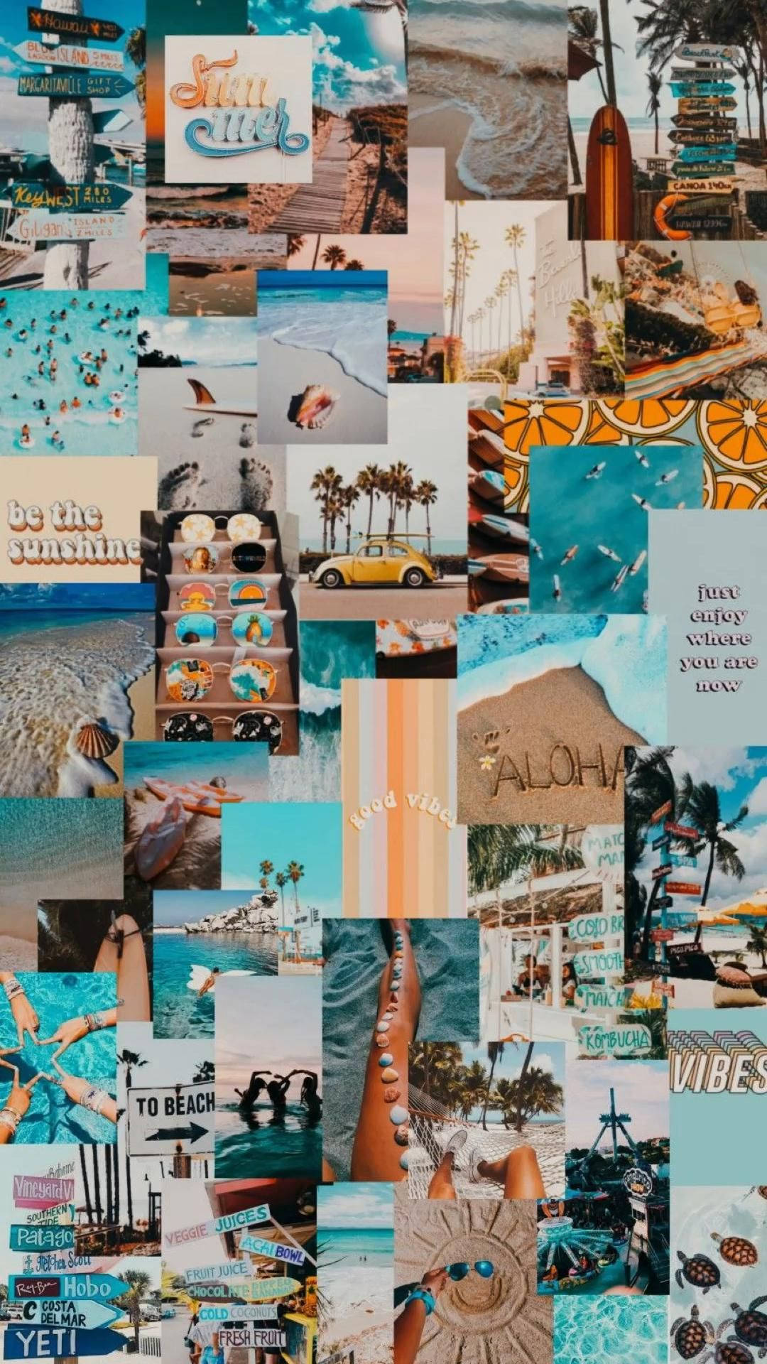 Hawaiian Summer Collage Background