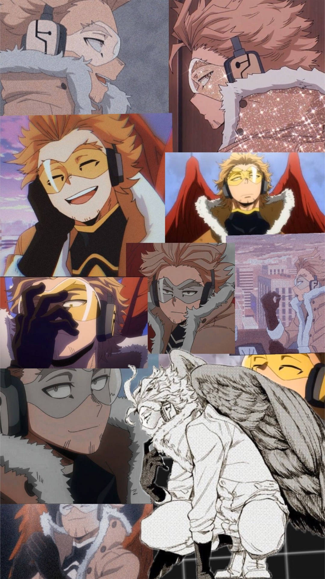 Hawks My Hero Academia Collage Portrait Background