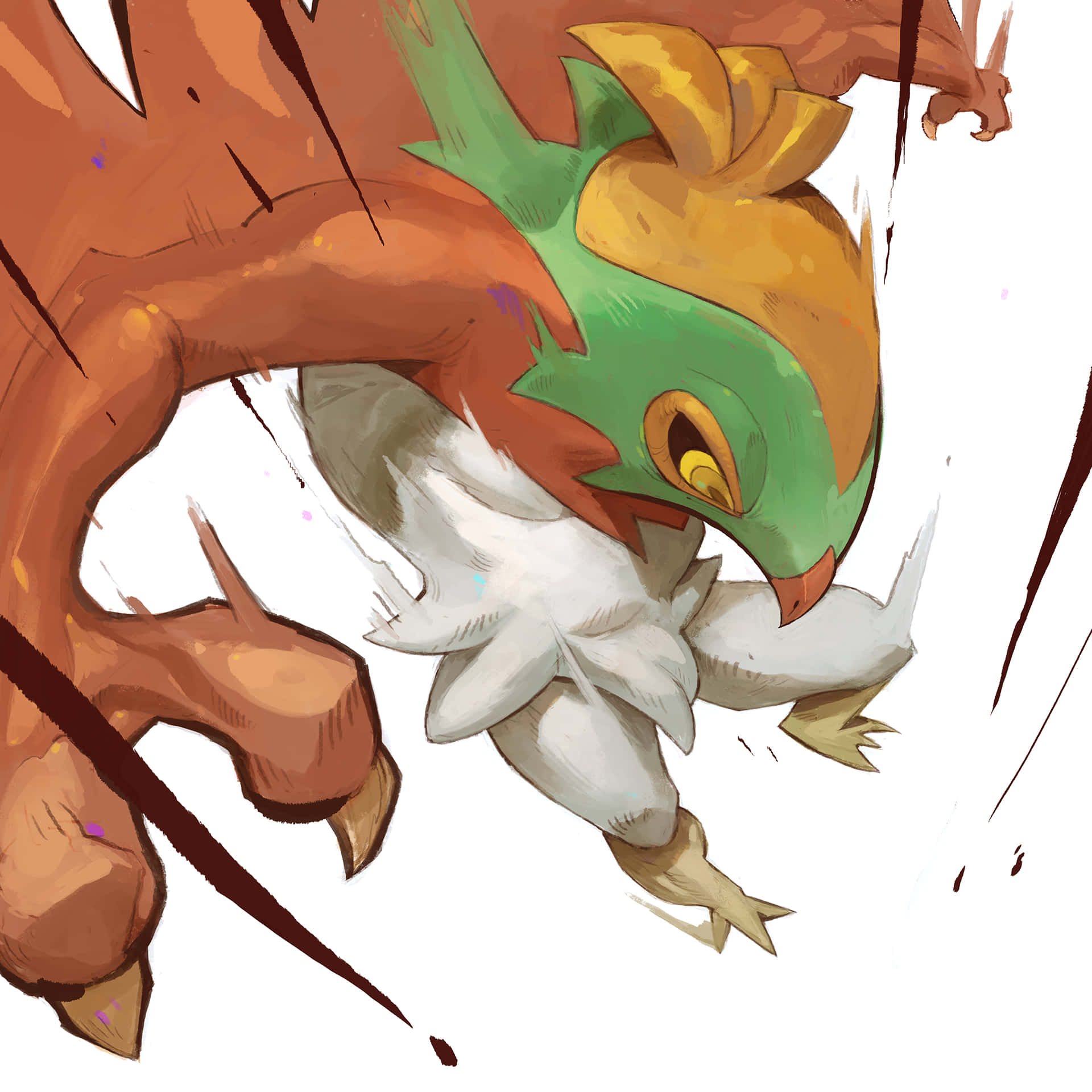 Hawlucha Attacking Down Background