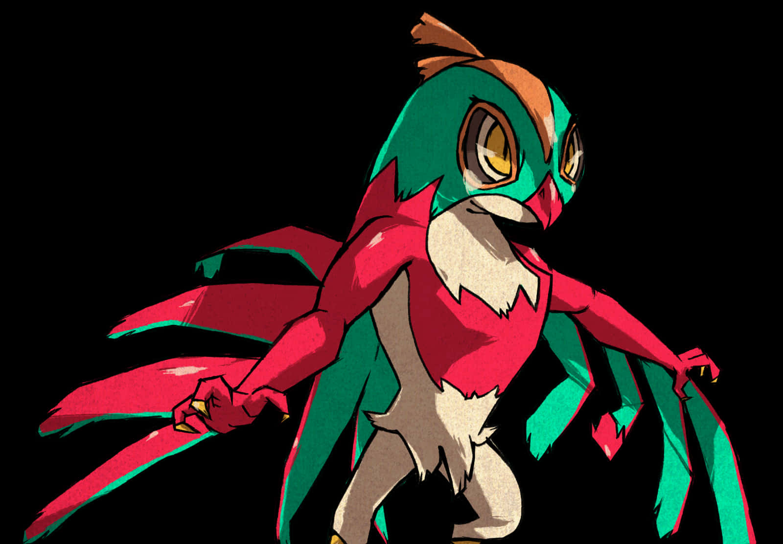Hawlucha Funny Ugly Weird Artstyle Background