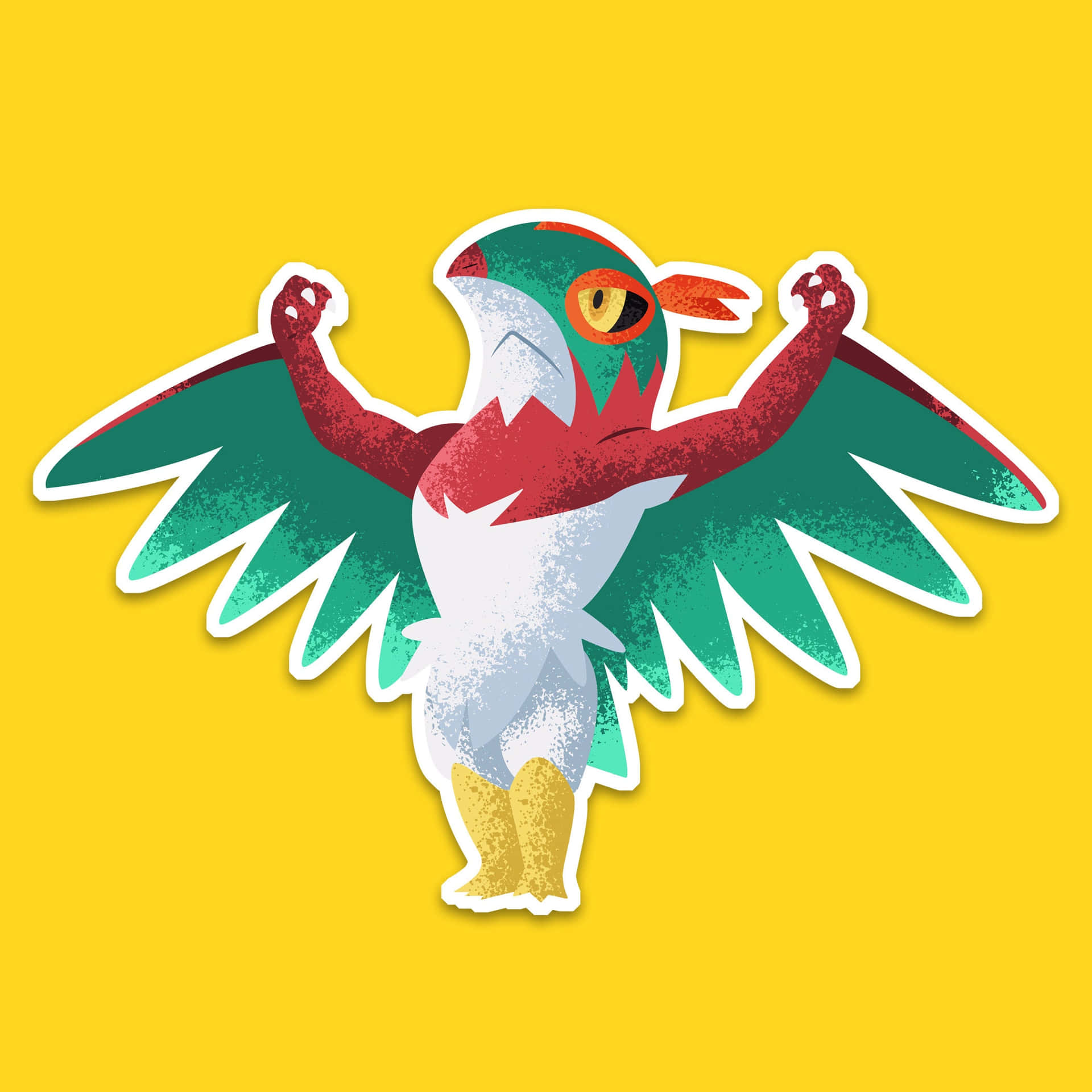 Hawlucha Strong Yellow Background Background