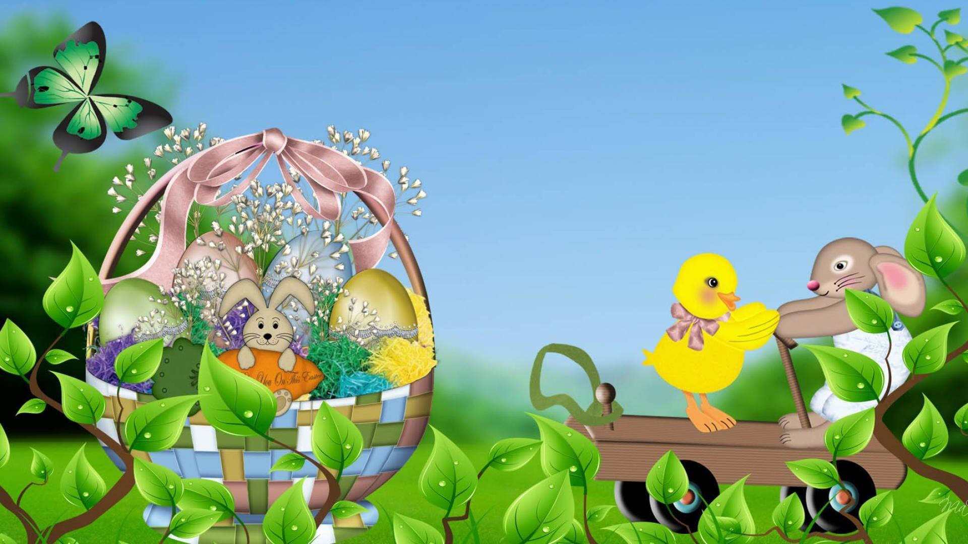Hay Day Bunnies Easter Eggs Background